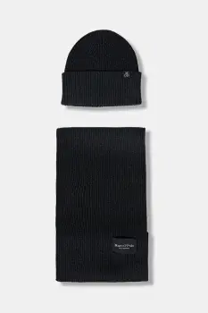 Marc O'Polo caciula si fular din bumbac culoarea gri, 530502209024 imagine