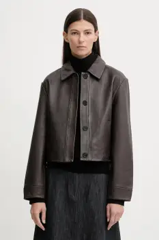 Marc O'Polo geaca de piele culoarea maro, de tranzitie, 510701073011 imagine