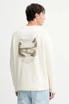 Marc O'Polo hanorac de bumbac culoarea bej, cu imprimeu, 528401054020 imagine