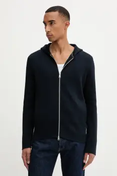 Marc O'Polo hanorac de bumbac culoarea bleumarin, cu gluga, uni, 528501661206 imagine