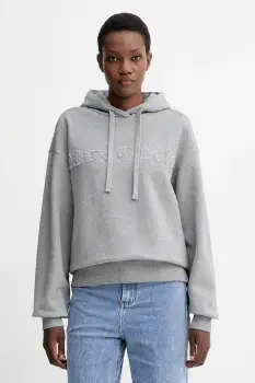 Marc O'Polo hanorac de bumbac culoarea gri, cu gluga, melanj, 508403054089 imagine