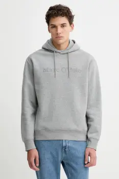 Marc O'Polo hanorac de bumbac culoarea gri, cu gluga, uni, 620400754002 imagine