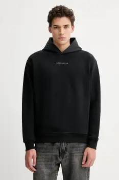 Marc O'Polo hanorac de bumbac culoarea negru, cu gluga, cu imprimeu, 5000007702 imagine