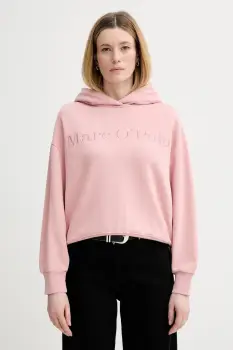 Marc O'Polo hanorac de bumbac culoarea roz, cu gluga, cu imprimeu, 600407354165 imagine