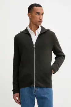 Marc O'Polo hanorac de bumbac culoarea verde, cu gluga, uni, 528501661206 imagine