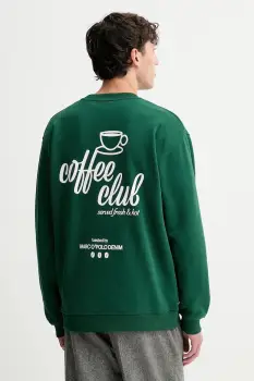 Marc O'Polo hanorac de bumbac culoarea verde, cu imprimeu, 5000007320 imagine