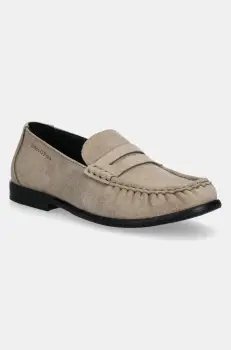Marc O'Polo mocasini din piele intoarsa FIONA 1B femei, culoarea bej, cu toc plat, 50118633202300 imagine