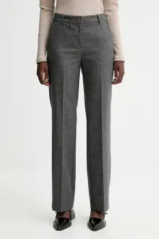 Marc O'Polo pantaloni cu lana culoarea gri, drept, high waist, 510023710199 imagine