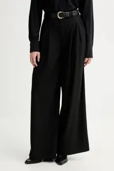 Marc O'Polo pantaloni culoarea negru, lat, high waist, 5000007912 imagine