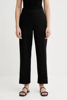 Marc O'Polo pantaloni culoarea negru, lat, high waist, 506034110243 imagine