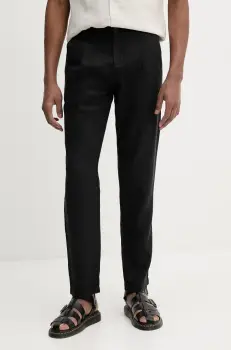 Marc O'Polo pantaloni din in culoarea negru, mulata, M24003910258 imagine