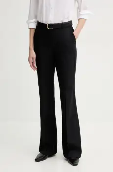 Marc O'Polo pantaloni femei, culoarea bleumarin, evazati, high waist, 502006410035 imagine
