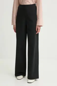 Marc O'Polo pantaloni femei, culoarea negru, lat, high waist, 502411910033 imagine