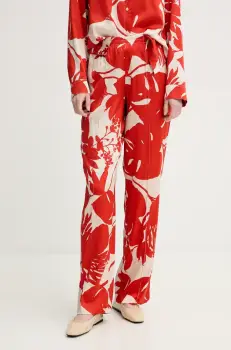 Marc O'Polo pantaloni femei, culoarea portocaliu, drept, high waist, 503085510291 imagine