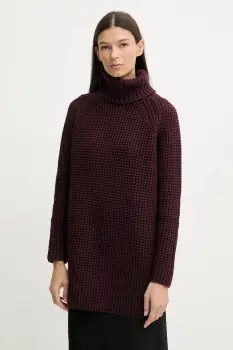 Marc O'Polo pulover culoarea bordo, calduros, cu guler, 5000007659 imagine