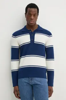 Marc O'Polo pulover de bumbac barbati, culoarea albastru marin, light, 522504260048 imagine