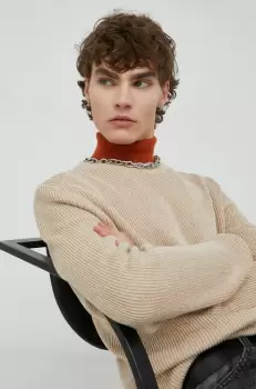 Marc O'Polo pulover de bumbac barbati, culoarea bej imagine