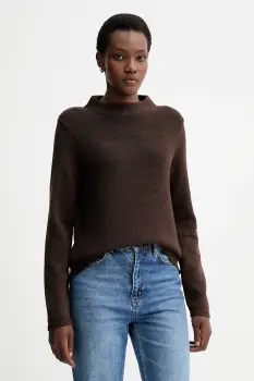 Marc O'Polo pulover de bumbac culoarea maro, cu turtleneck, 511605960419 imagine