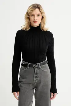 Marc O'Polo pulover de bumbac culoarea negru, cu turtleneck, 509605960173 imagine