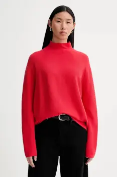 Marc O'Polo pulover de bumbac culoarea rosu, light, cu turtleneck, 600600660271 imagine