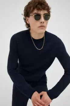 Marc O'Polo pulover din amestec de lana barbati, culoarea albastru marin, light imagine