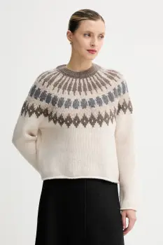 Marc O'Polo pulover din amestec de lana culoarea bej, calduros, 510610260225 imagine