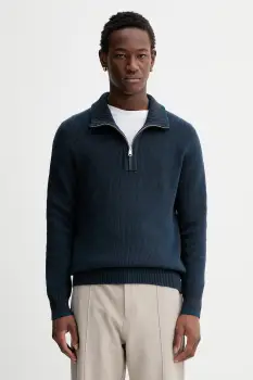 Marc O'Polo pulover din amestec de lana culoarea bleumarin, cu turtleneck, 531516060370 imagine