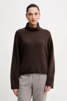 Marc O'Polo pulover din amestec de lana culoarea maro, cu guler, 510609060267 imagine
