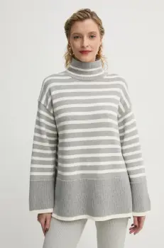 Marc O'Polo pulover femei, culoarea gri, cu guler, 500605960021 imagine