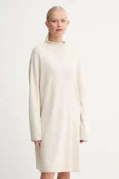 Marc O'Polo rochie cu lana culoarea bej, mini, oversize, 509511867033 imagine