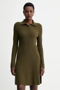 Marc O'Polo rochie cu lana culoarea verde, mini, evazati, 5000006940 imagine