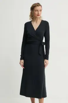 Marc O'Polo rochie culoarea albastru marin, midi, evazati, 500300459013 imagine