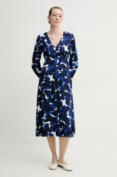 Marc O'Polo rochie culoarea albastru marin, midi, evazati, 502083721101 imagine