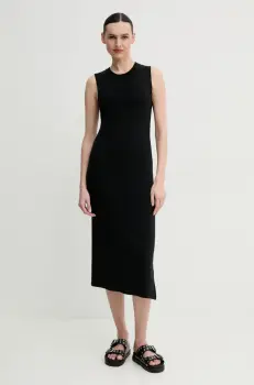 Marc O'Polo rochie culoarea negru, midi, mulata, 503308759031 imagine