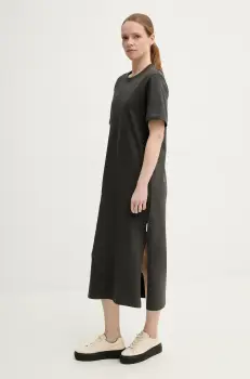 Marc O'Polo rochie din bumbac culoarea gri, midi, drept, 5000006039 imagine