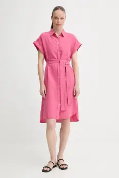 Marc O'Polo rochie din in culoarea roz, mini, drept, 504011221223 imagine