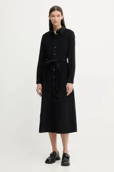 Marc O'Polo rochie din velur culoarea bleumarin, midi, drept, 600088221015 imagine