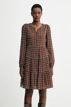 Marc O'Polo rochie din viscoza culoarea maro, mini, evazati, 508115221291 imagine