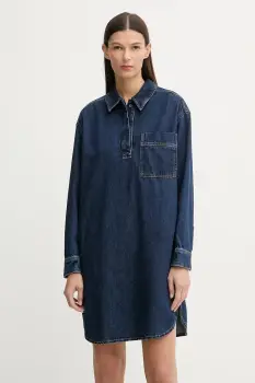 Marc O'Polo rochie jeans culoarea bleumarin, mini, drept, 5000007938 imagine