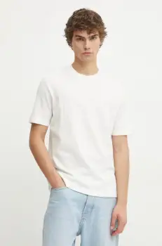 Marc O'Polo tricou din bumbac barbati, culoarea bej, neted, B61223251098 imagine