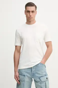 Marc O'Polo tricou din bumbac barbati, culoarea bej, uni, M23217651204 imagine