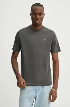 Marc O'Polo tricou din bumbac barbati, culoarea gri, melanj imagine