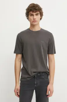 Marc O'Polo tricou din bumbac barbati, culoarea gri, neted, B61223251098 imagine