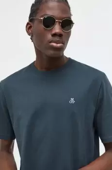 Marc O'Polo tricou din bumbac barbati, culoarea verde, melanj imagine