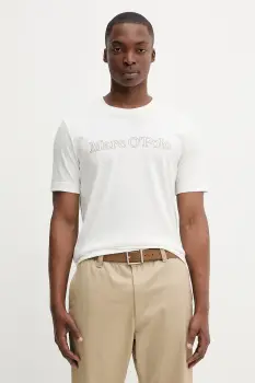 Marc O'Polo tricou din bumbac culoarea alb, cu imprimeu, 526201251154 imagine