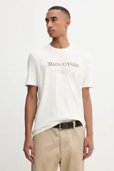 Marc O'Polo tricou din bumbac culoarea alb, cu imprimeu, 528230551196 imagine