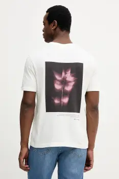 Marc O'Polo tricou din bumbac culoarea bej, cu imprimeu, 5000007146 imagine