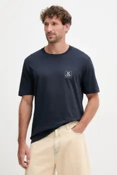 Marc O'Polo tricou din bumbac culoarea bleumarin, cu imprimeu, 526201251128 imagine