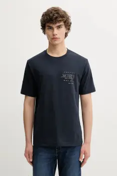 Marc O'Polo tricou din bumbac culoarea bleumarin, cu imprimeu, 526201251138 imagine