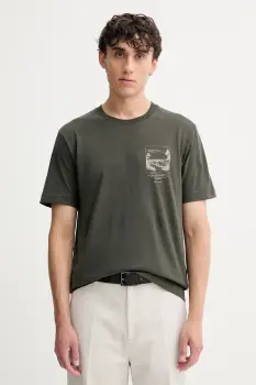 Marc O'Polo tricou din bumbac culoarea verde, cu imprimeu, 528201251186 imagine